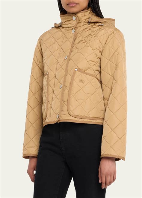 white burberry jacket with hood women|Burberry quilted jacket with hood.